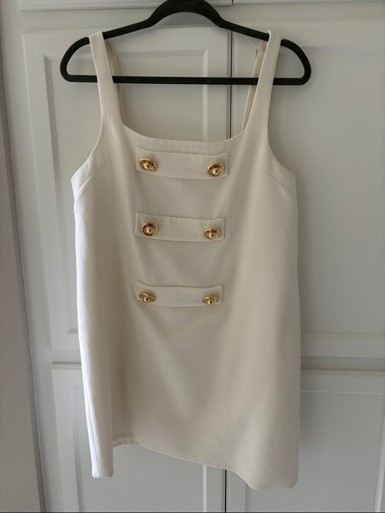 Alexis Dresses & Skirts - Alexis Cream Mini Shift Dress with Gold Buttons XL